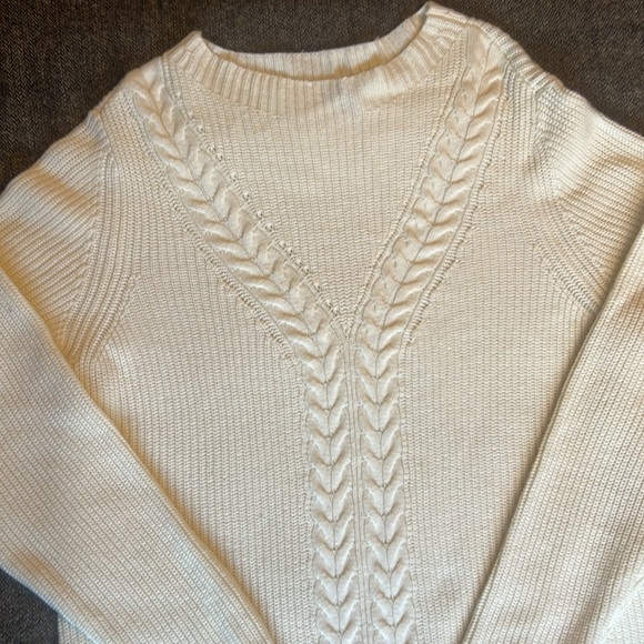 Talbots Plus 1X Cream Cable Knit Long Sweater LIKE NEW! - Picture 2 of 8